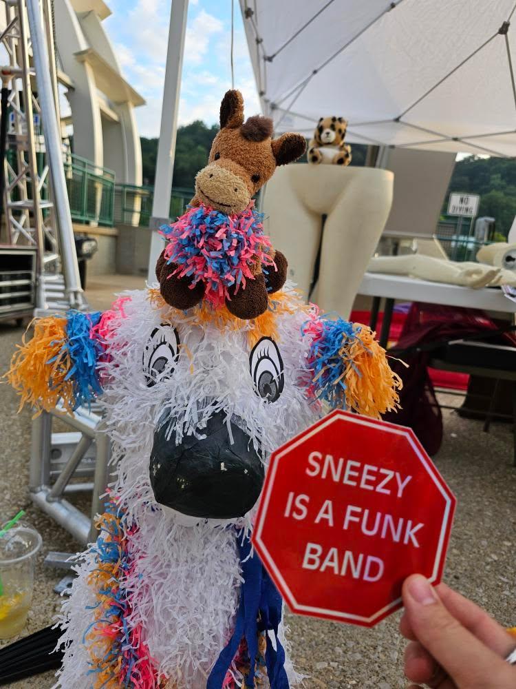Sneezy Is A Funk Band Stop Sign Sticker